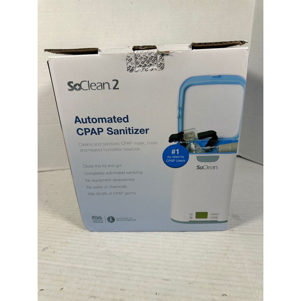 SoClean 2 Automated CPAP Sanitizer Machine Waterless Cleaner White Blue SC1200